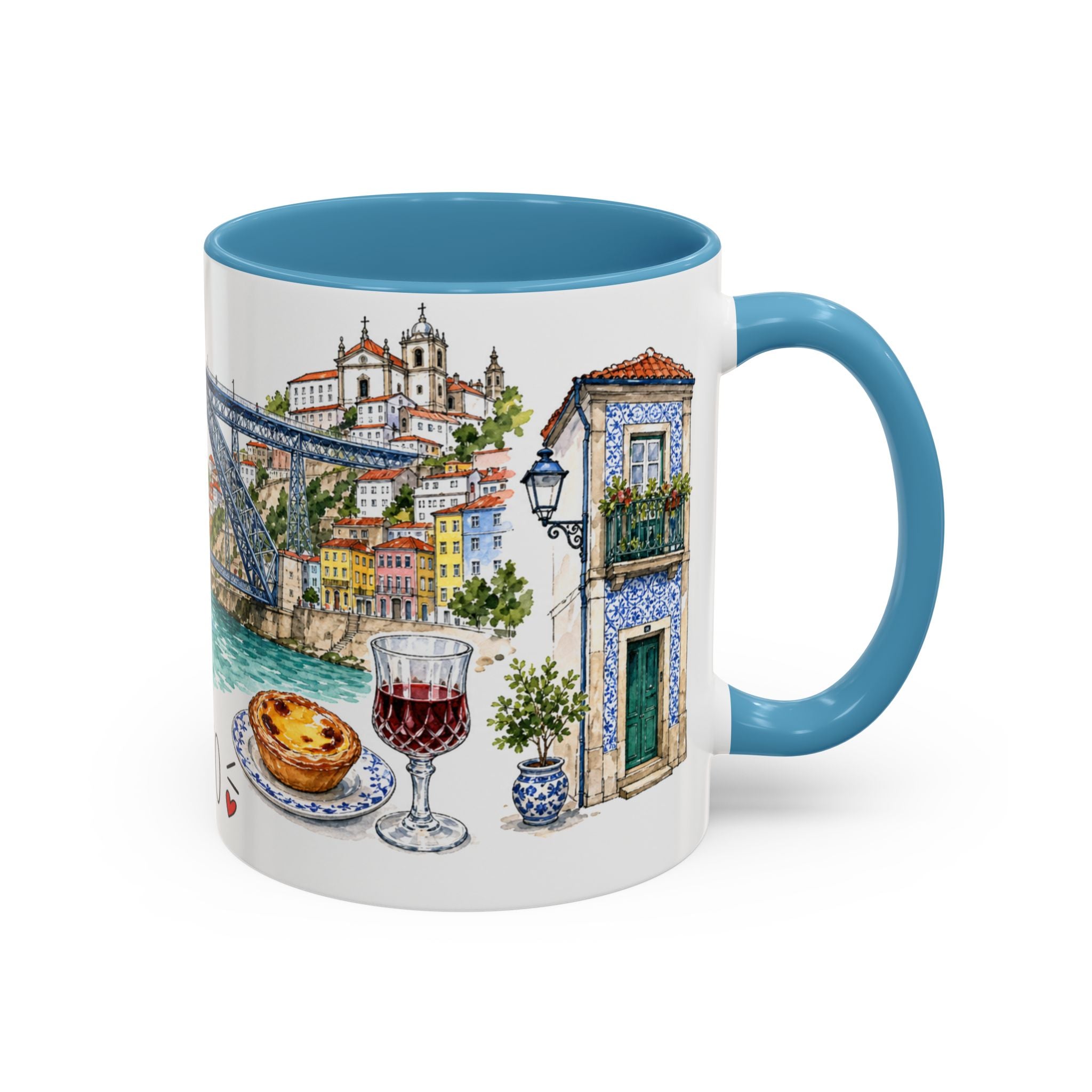 Porto Illustrated Travel Mug | City Souvenir Accent Coffee Mug | 11oz 15oz Ceramic Cup