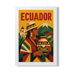 Ecuador Culture Ecuador Framed Poster | Vintage Travel Wall Art | Black Walnut White Frame | 16x24 20x30