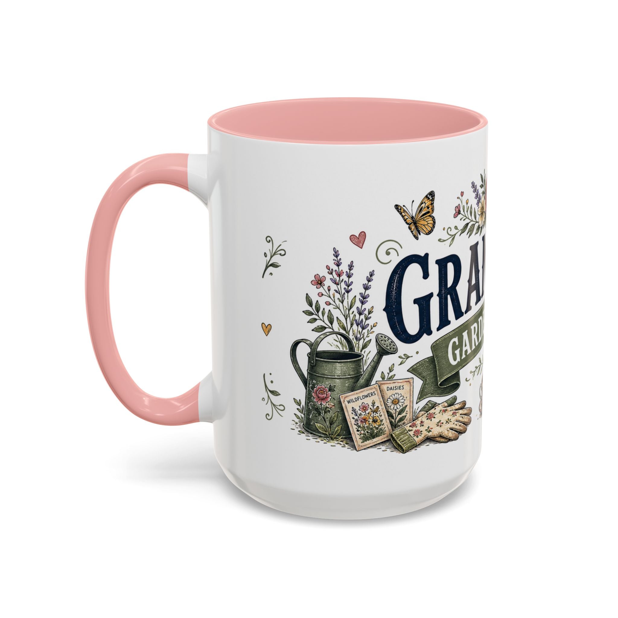 Grandma's Garden Of Love Coffee Mug | Gift From Grandkids | Accent Color Ceramic 11oz 15oz