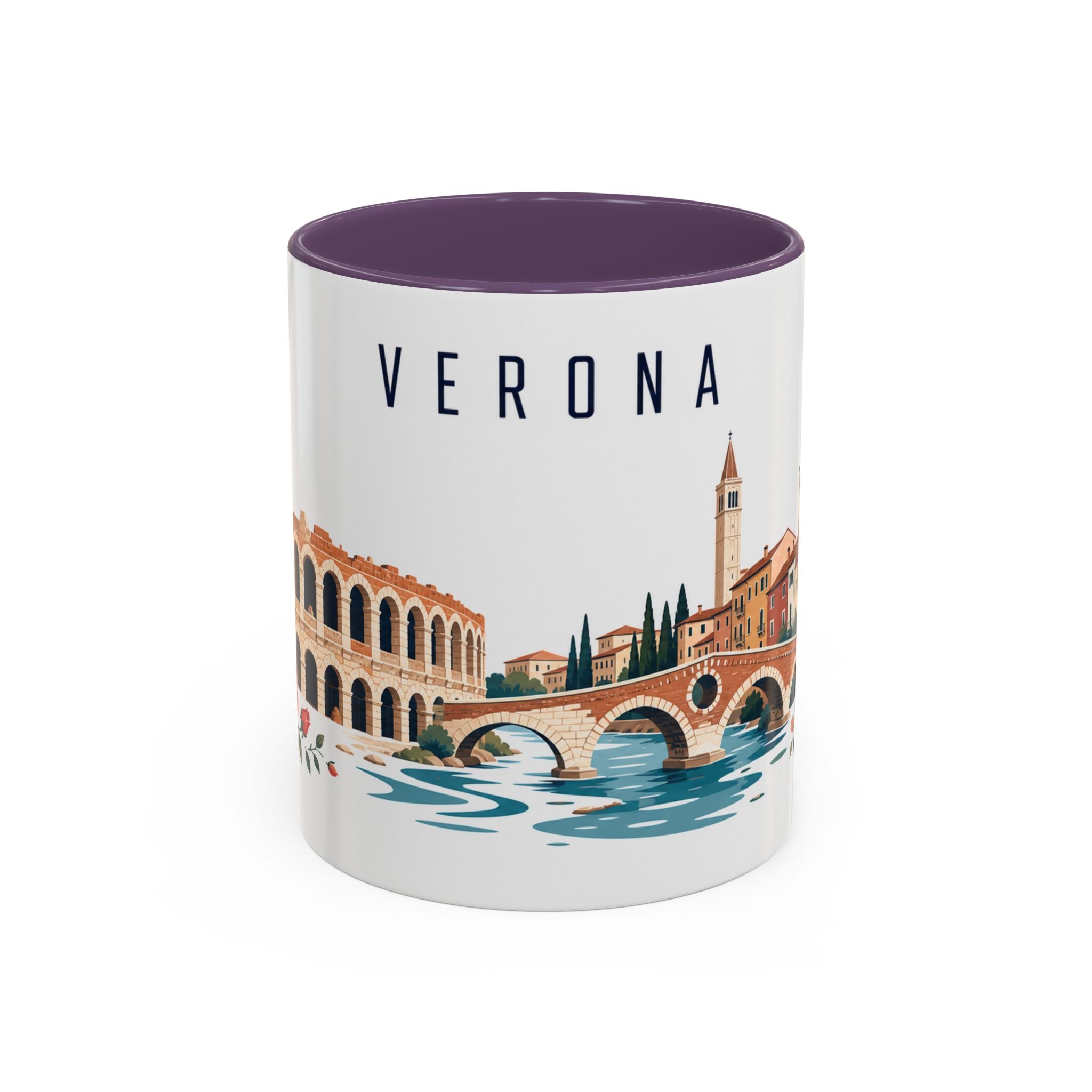 Verona Coffee Mug | Italy Travel Souvenir | Porcelain Decal City Gift | 11oz 15oz Accent Mug