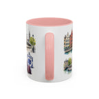 Ghent Illustrated Travel Mug | City Souvenir Accent Coffee Mug | 11oz 15oz Ceramic Cup