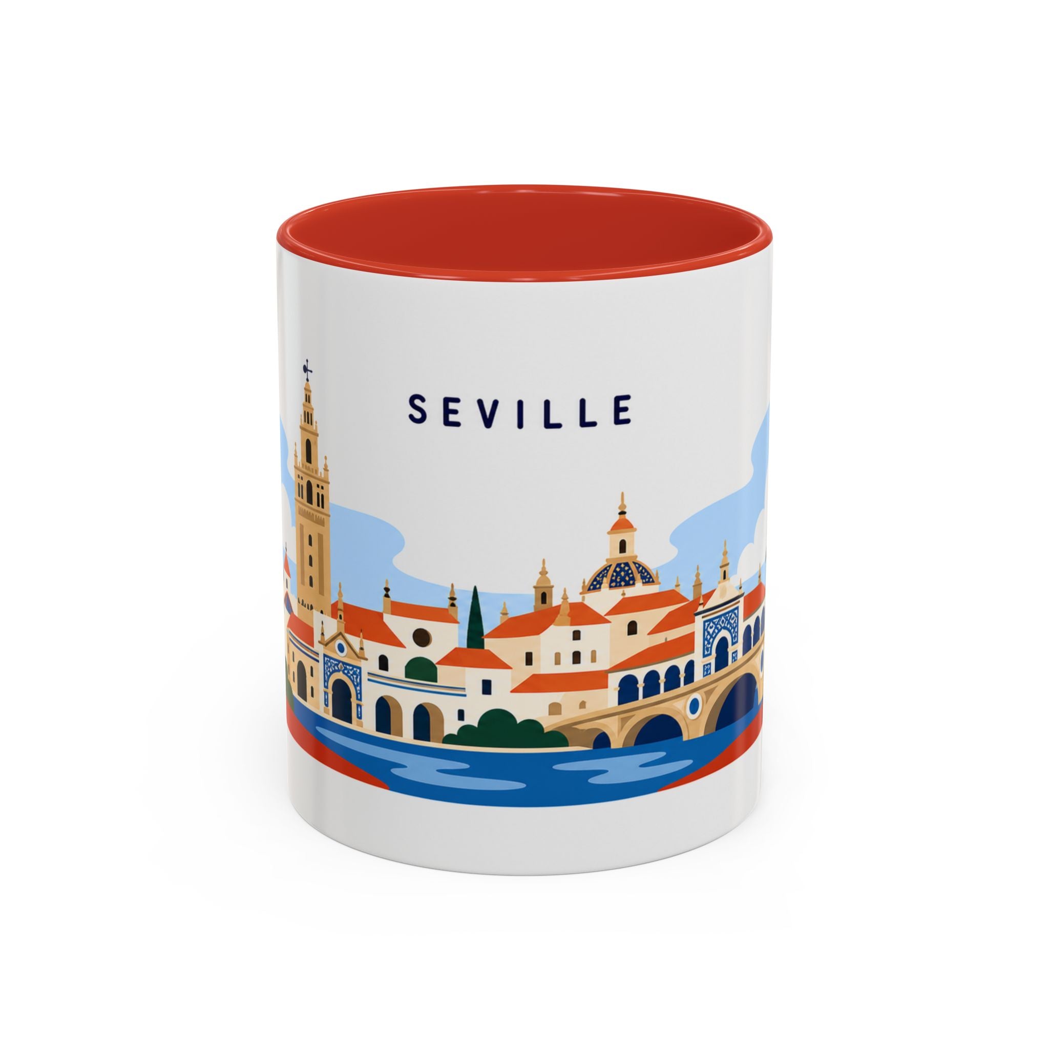 Seville Coffee Mug | Travel Destination Souvenir Gift | Accent Color Ceramic 11oz 15oz