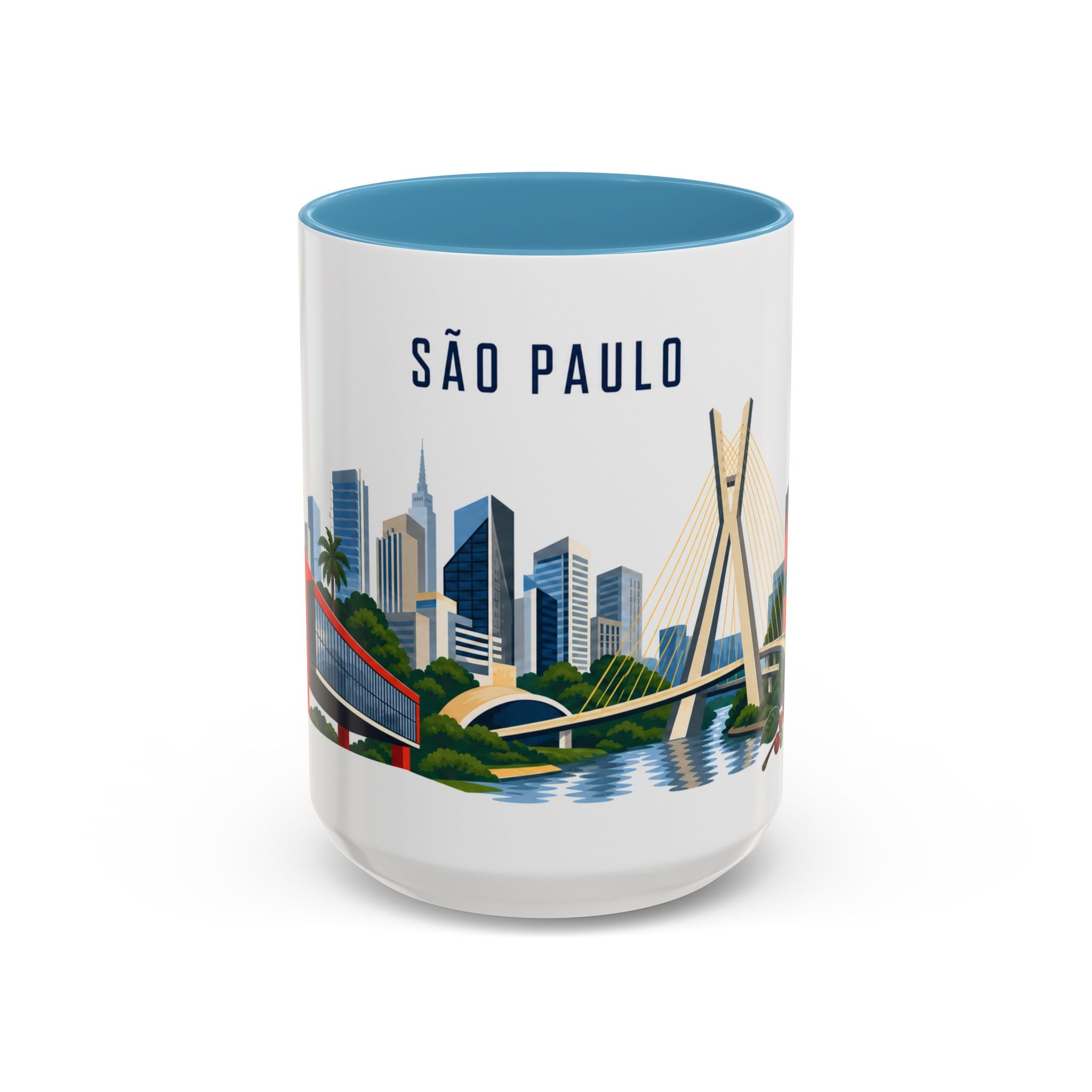 São Paulo Coffee Mug | Brazil Travel Souvenir | Porcelain Decal City Gift | 11oz 15oz Accent Mug