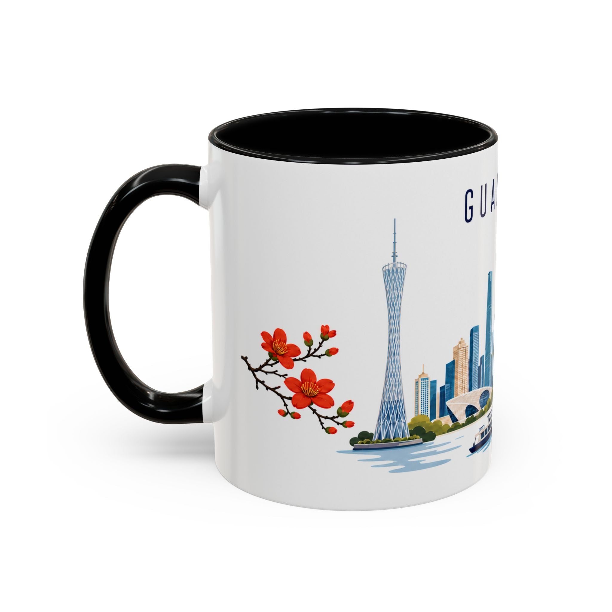 Guangzhou Coffee Mug | China Travel Souvenir | Porcelain Decal City Gift | 11oz 15oz Accent Mug