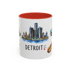 Detroit Illustrated Travel Mug | City Souvenir Accent Coffee Mug | 11oz 15oz Ceramic Cup