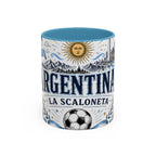 Argentina Soccer Coffee Mug | Soccer Fan Gift | Accent Color Ceramic 11oz 15oz Match Day Cup
