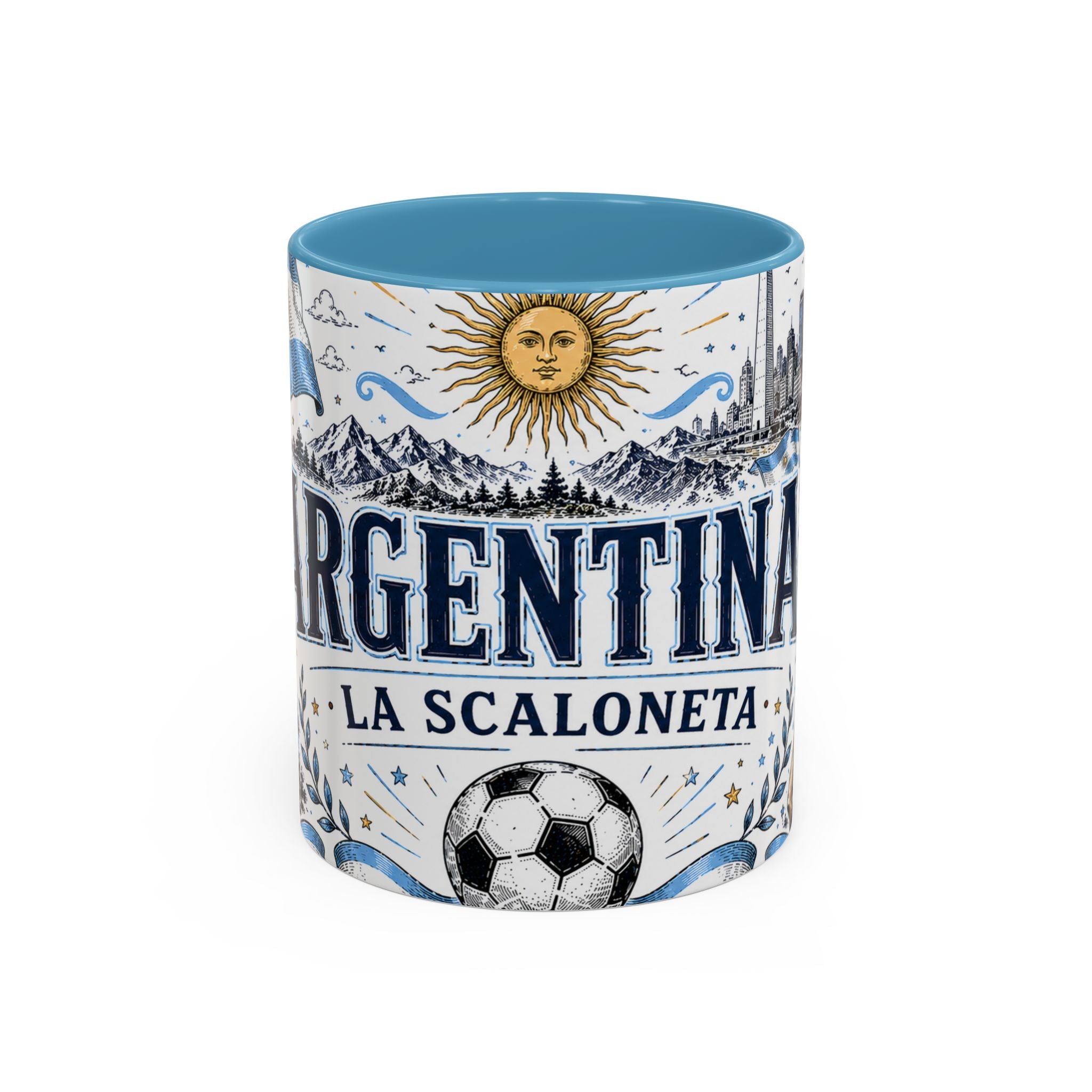 Argentina Soccer Coffee Mug | Soccer Fan Gift | Accent Color Ceramic 11oz 15oz Match Day Cup
