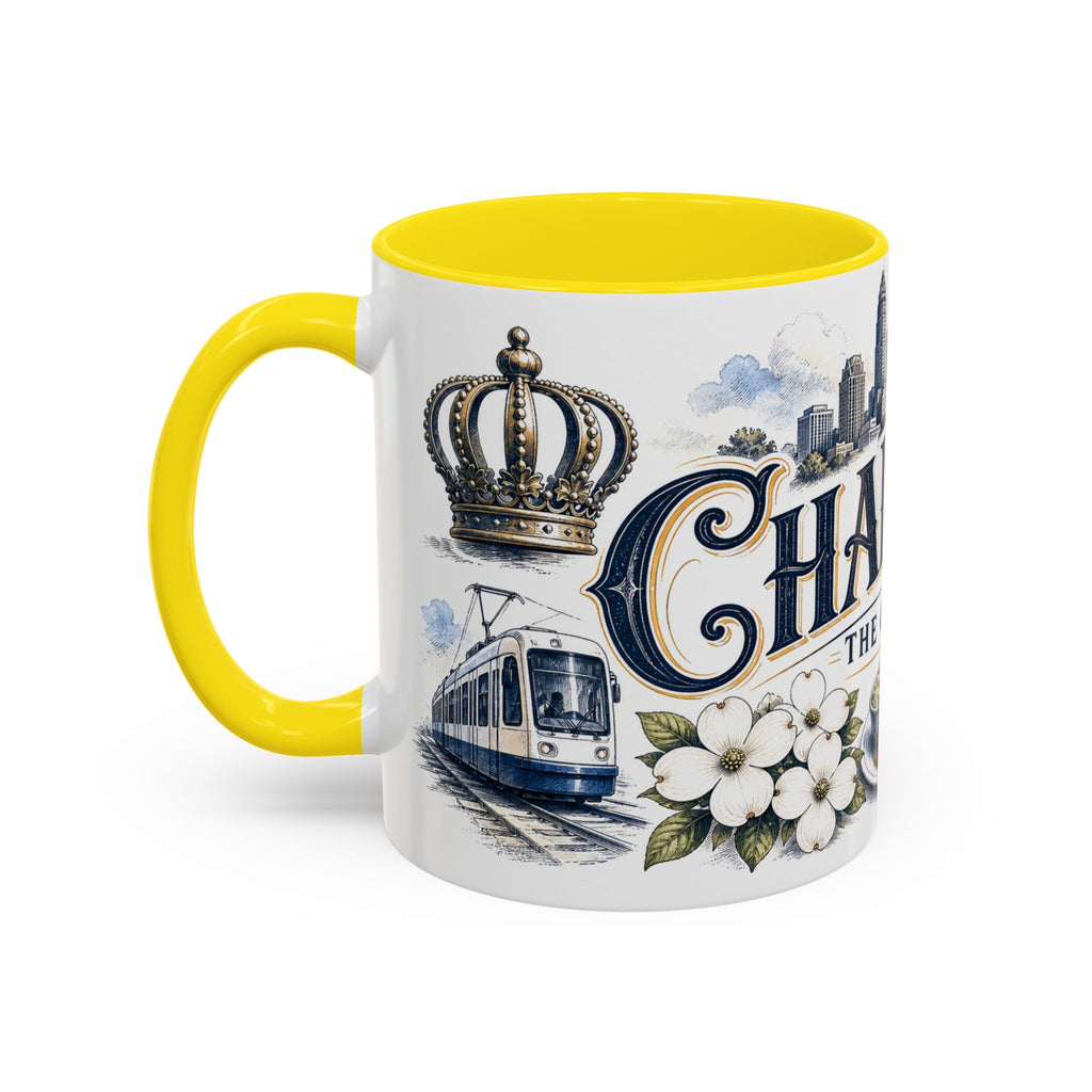 Charlotte Coffee Mug | United States Travel Souvenir | Vintage Illustrated City Gift | 11 oz 15 oz Accent Mug