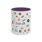 Nashville Christmas Mug | Watercolor City Souvenir, Acoustic Guitar, Harmonica (11oz 15oz)