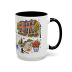 Boston Illustrated Travel Mug | City Souvenir Accent Coffee Mug | 11oz 15oz Ceramic Cup