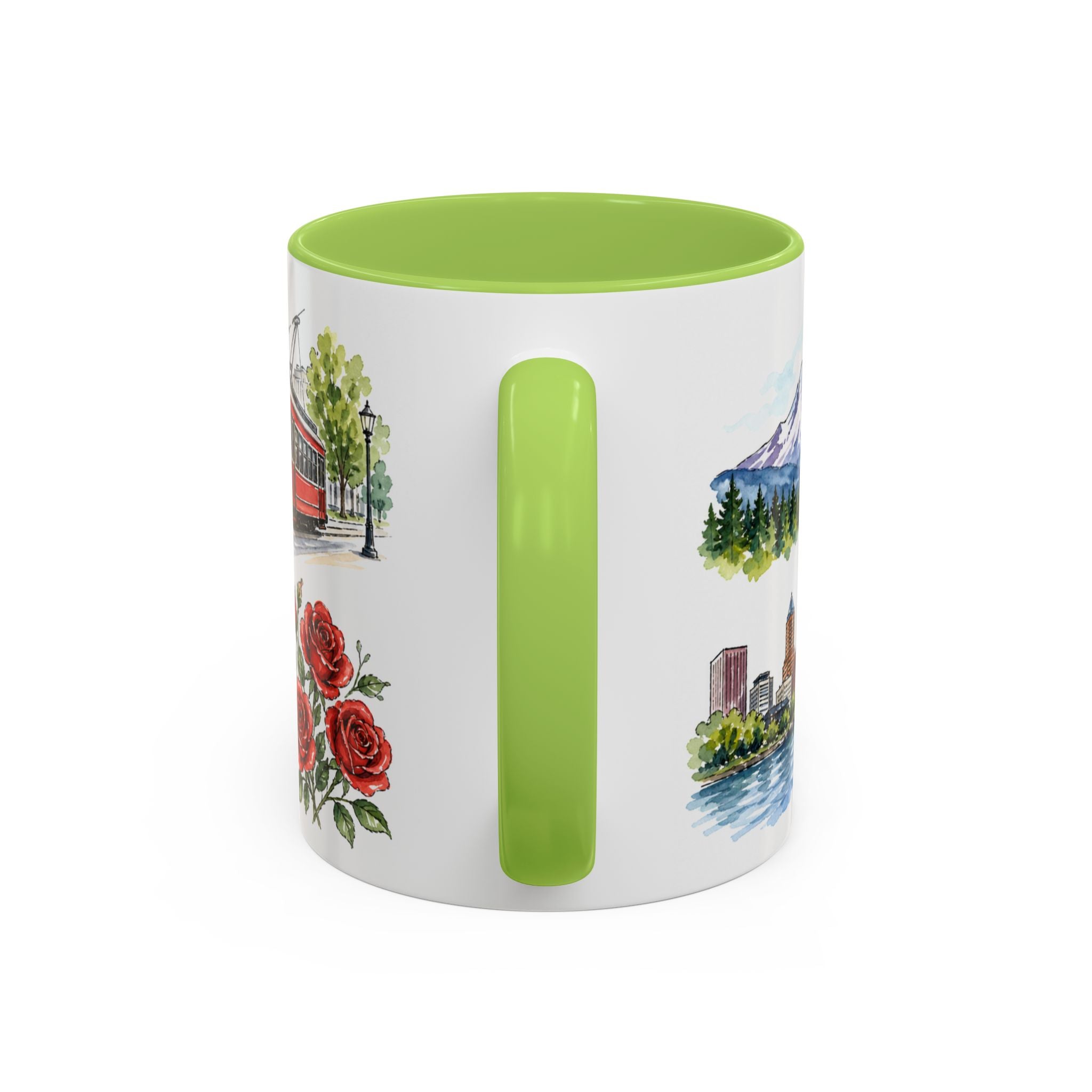 Portland Illustrated Travel Mug | City Souvenir Accent Coffee Mug | 11oz 15oz Ceramic Cup