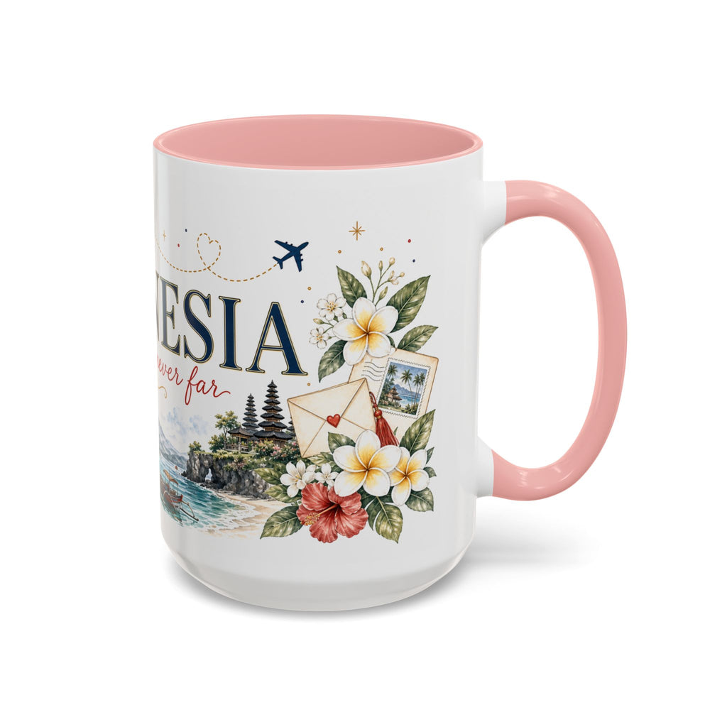 Indonesia Home Country Mug | Moving Away Gift | Long Distance Friendship | 11 oz 15 oz Accent Mug