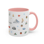 Banff Lake Louise Christmas Mug | Watercolor Travel Souvenir | Holiday Gift | Accent Ceramic Coffee Cup 11oz 15oz