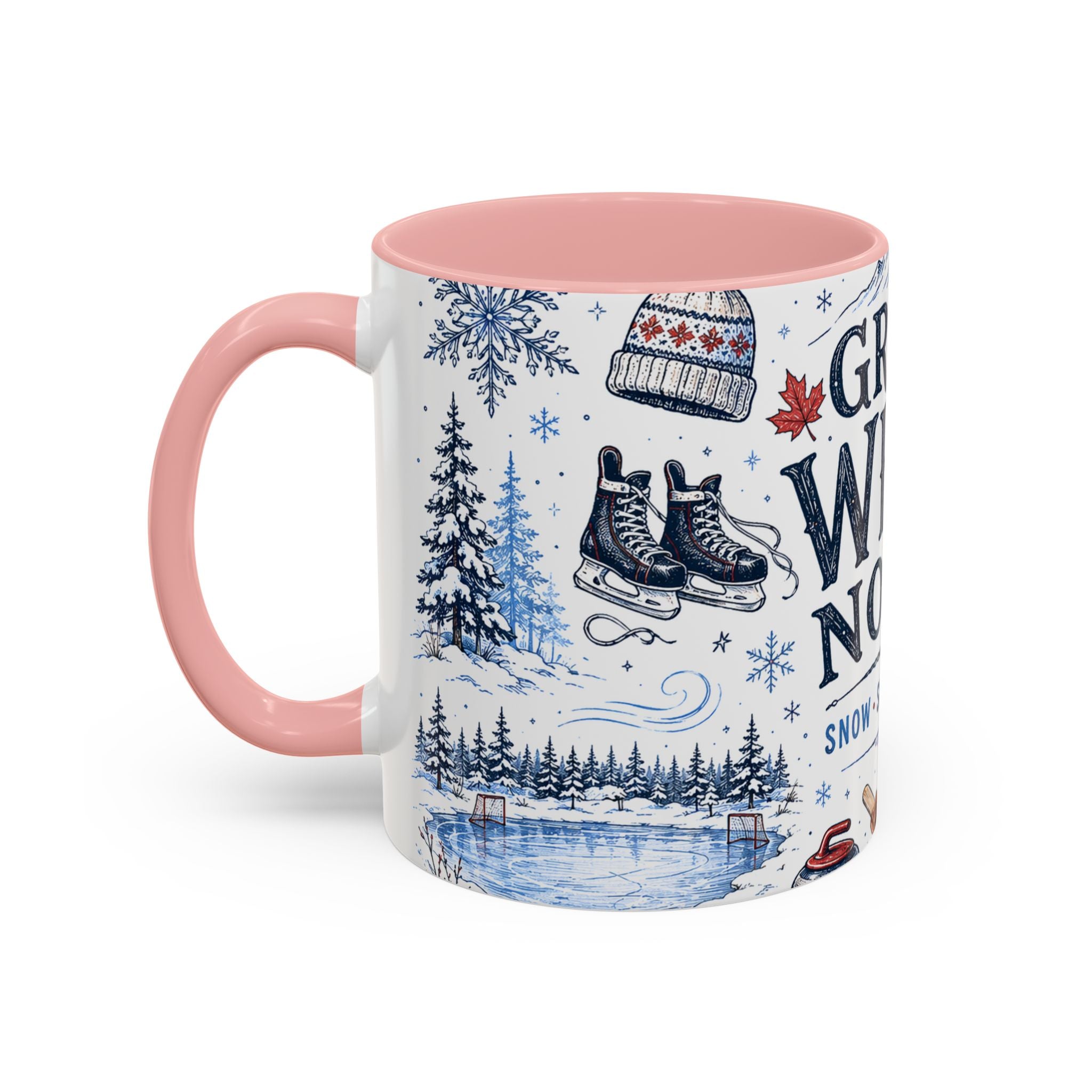 Great White North Coffee Mug | Canadian Pride Gift | Accent Color Ceramic 11oz 15oz