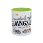 Guangzhou Coffee Mug | China Souvenir Travel Gift | Accent Color Ceramic 11oz 15oz
