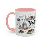 Istanbul Coffee Mug | Turkey Souvenir Travel Gift | Accent Color Ceramic 11oz 15oz