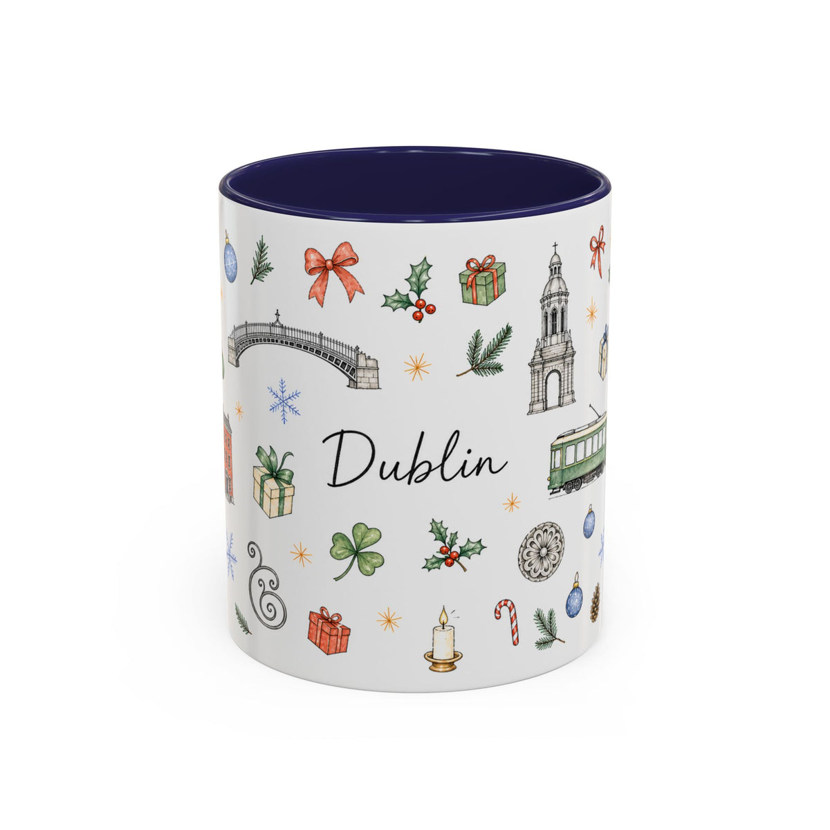 Dublin Christmas Mug | Watercolor City Souvenir, Holiday Travel Gift (11oz/15oz)
