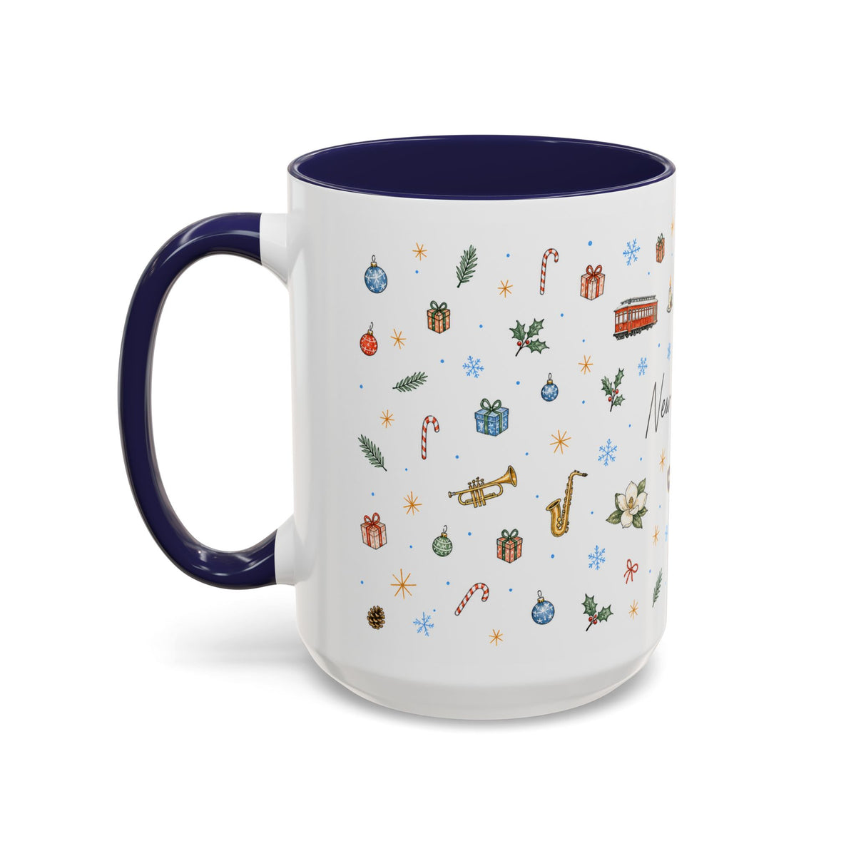 New Orleans Christmas Mug | Watercolor City Souvenir, Travel Gift (11oz/15oz)