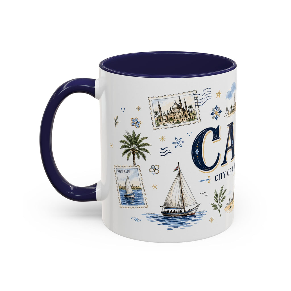 Cairo Coffee Mug | Egypt Souvenir Travel Gift | Accent Color Ceramic 11oz 15oz