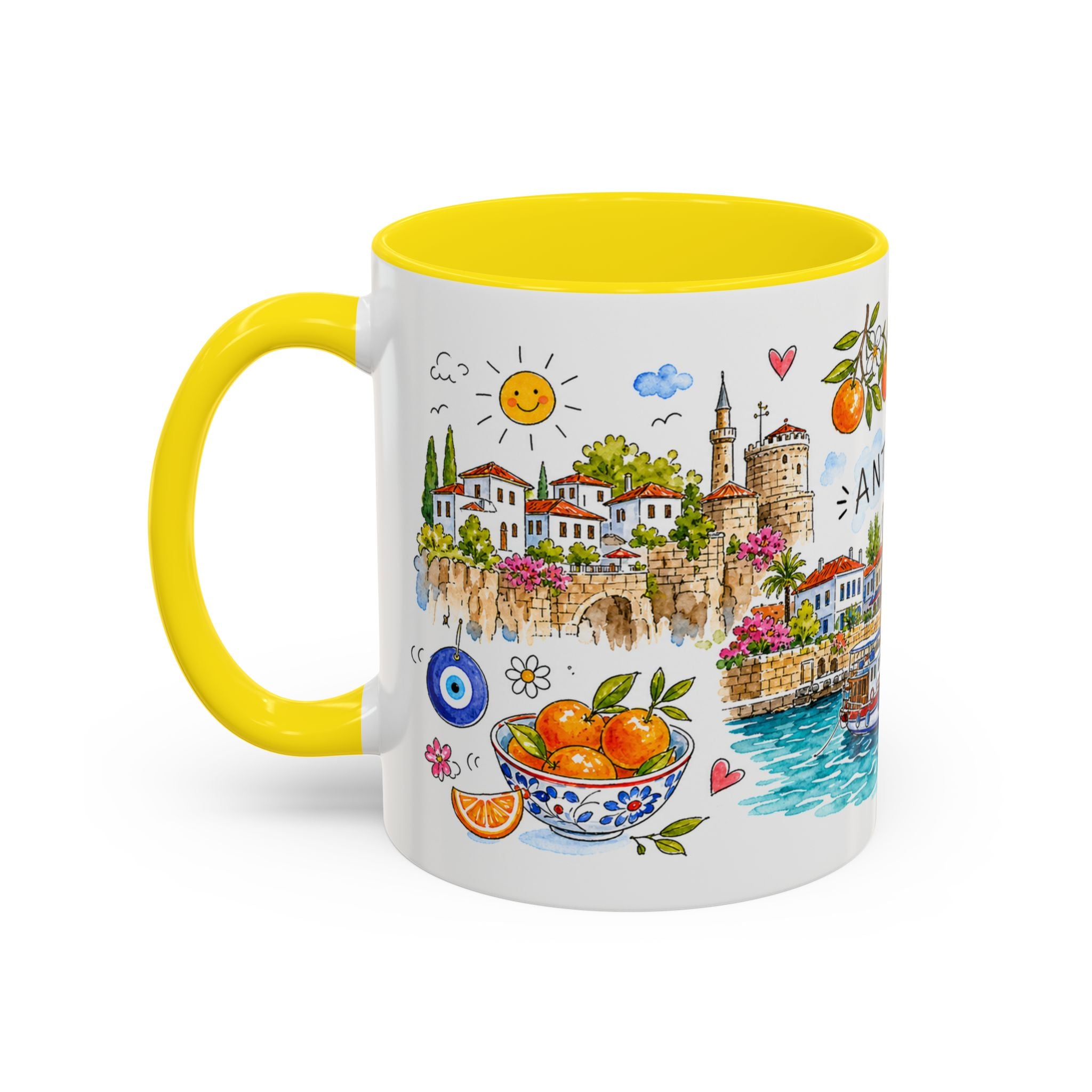Antalya Travel Mug | European City Souvenir Accent Coffee Mug | 11oz 15oz Ceramic Cup