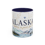 Alaska State Map Mug | Northern Lights, Mountains, Glaciers | Moving Away Gift