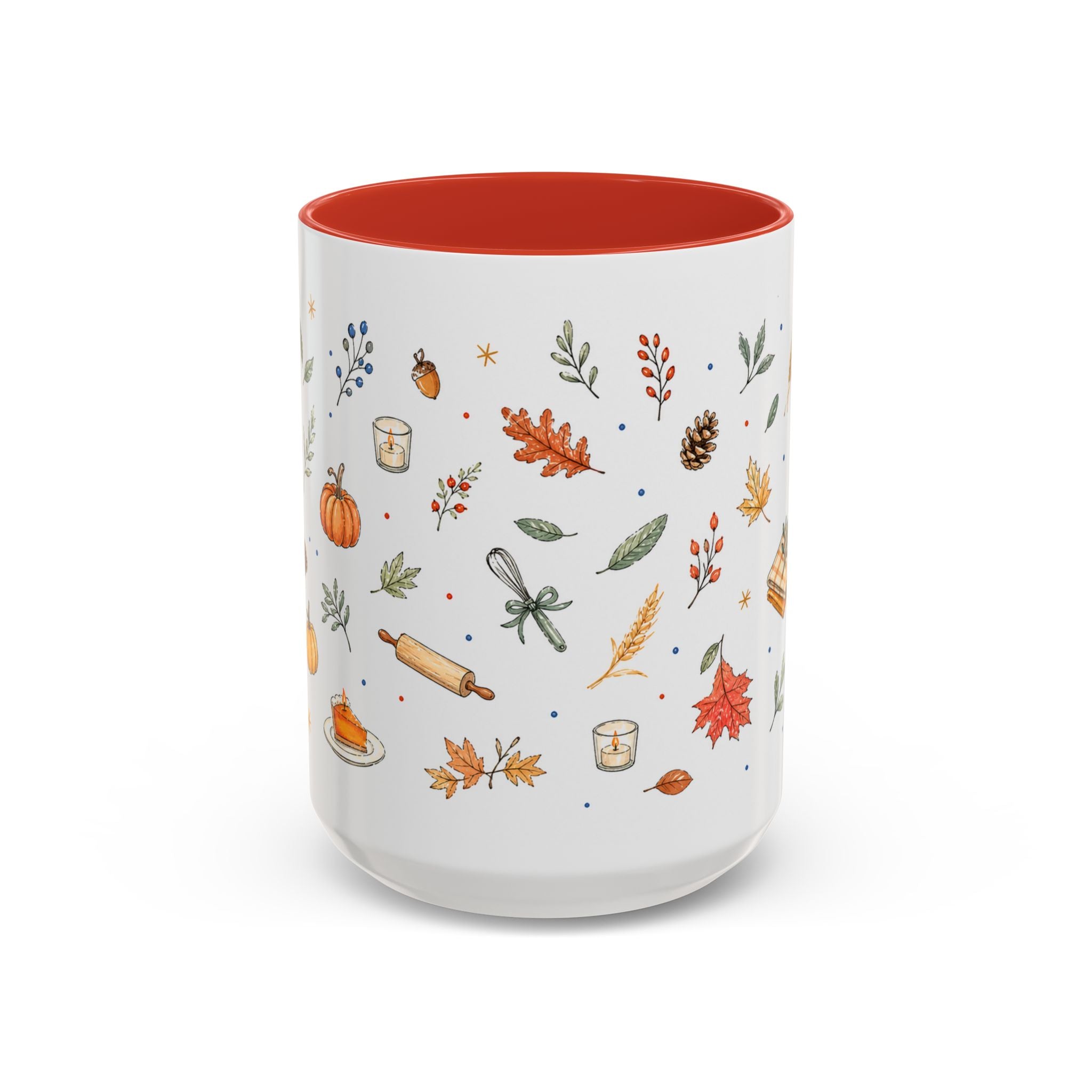 Thanksgiving Baking Mug | Watercolor Autumn Gift | Pumpkin Pie Accent Coffee Cup 11oz 15oz