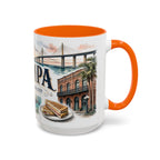 Tampa Coffee Mug | United States Travel Souvenir | Vintage Illustrated City Gift | 11 oz 15 oz Accent Mug