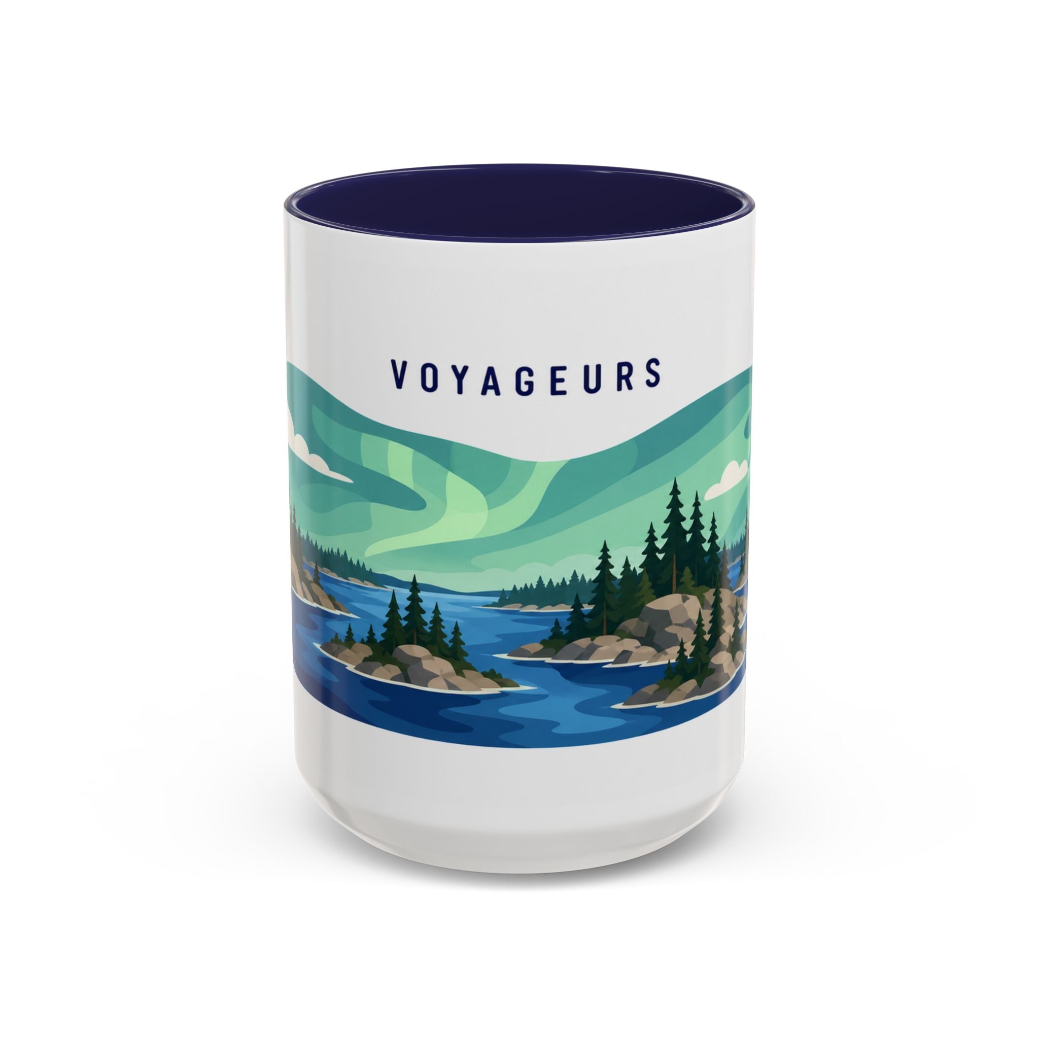 Voyageurs National Park Coffee Mug | Solid Color Block Park Souvenir | 11oz 15oz Accent Mug