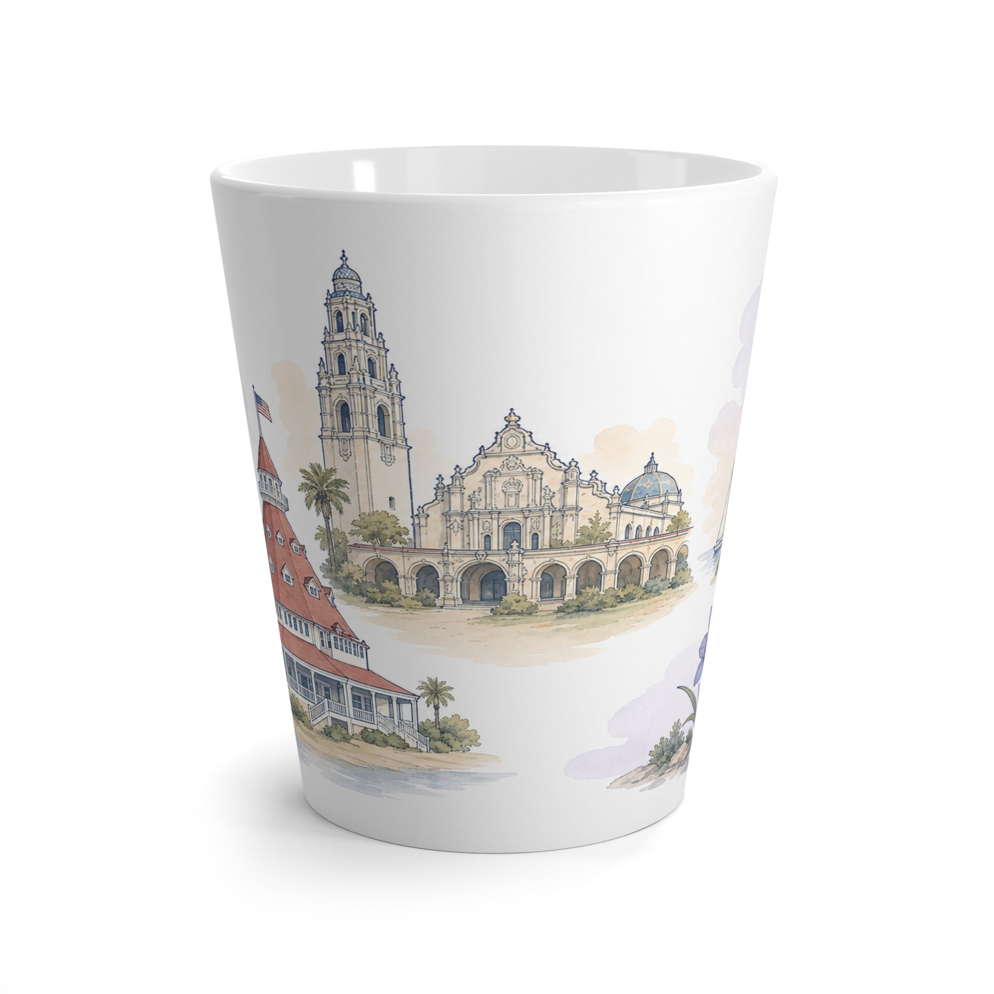 San Diego Latte Mug | Watercolor City Travel Mug | 12 oz Ceramic Souvenir Gift