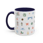 Philadelphia Christmas Mug | Watercolor Travel Souvenir | Holiday Gift | Accent Ceramic Coffee Cup 11oz 15oz