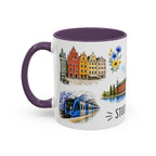 Stockholm Illustrated Travel Mug | City Souvenir Accent Coffee Mug | 11oz 15oz Ceramic Cup