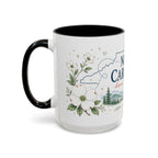 North Carolina State Map Mug | Moving Away, Homesick Gift | Botanical Accent Coffee Cup