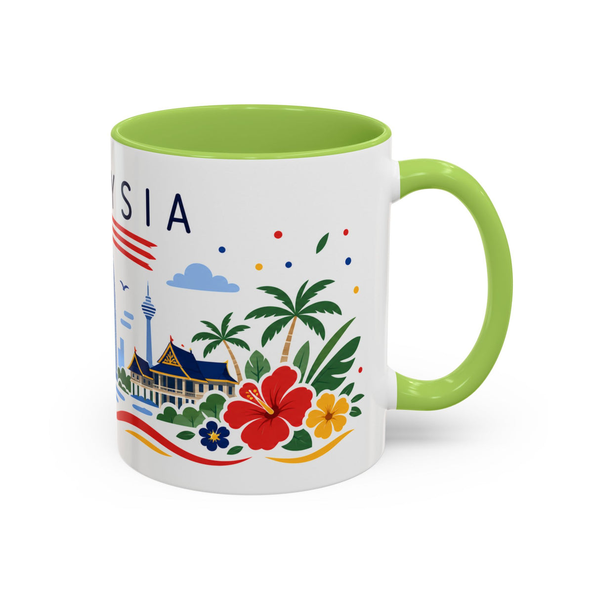 Malaysia Coffee Mug | Travel Souvenir Accent Mug | Country Gift Ceramic Cup 11oz 15oz
