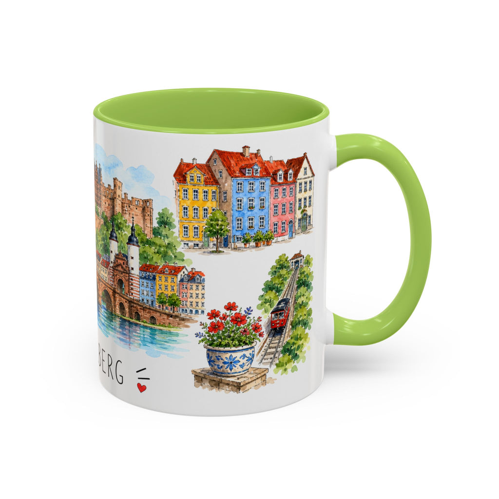 Heidelberg Illustrated Travel Mug | City Souvenir Accent Coffee Mug | 11oz 15oz Ceramic Cup