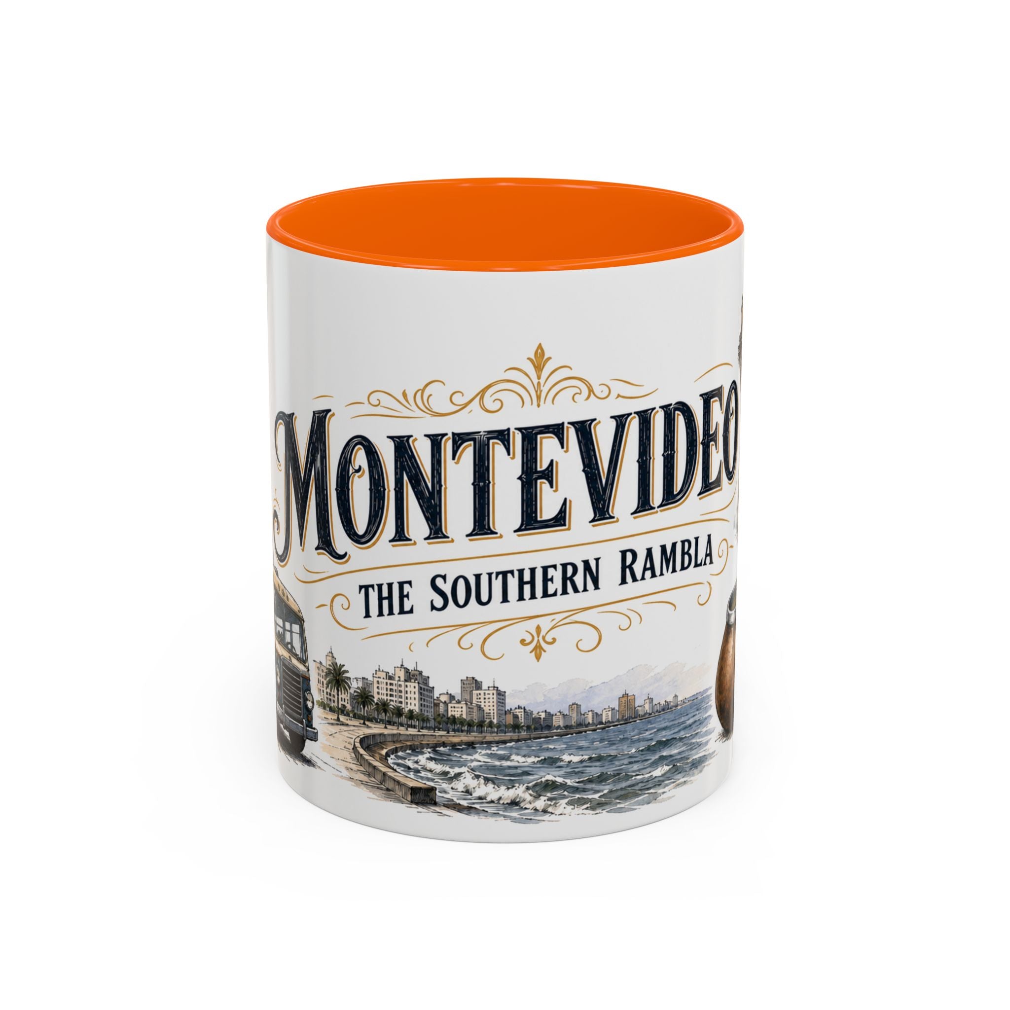 Montevideo Coffee Mug | Uruguay Travel Souvenir | Vintage Illustrated City Gift | 11 oz 15 oz Accent Mug