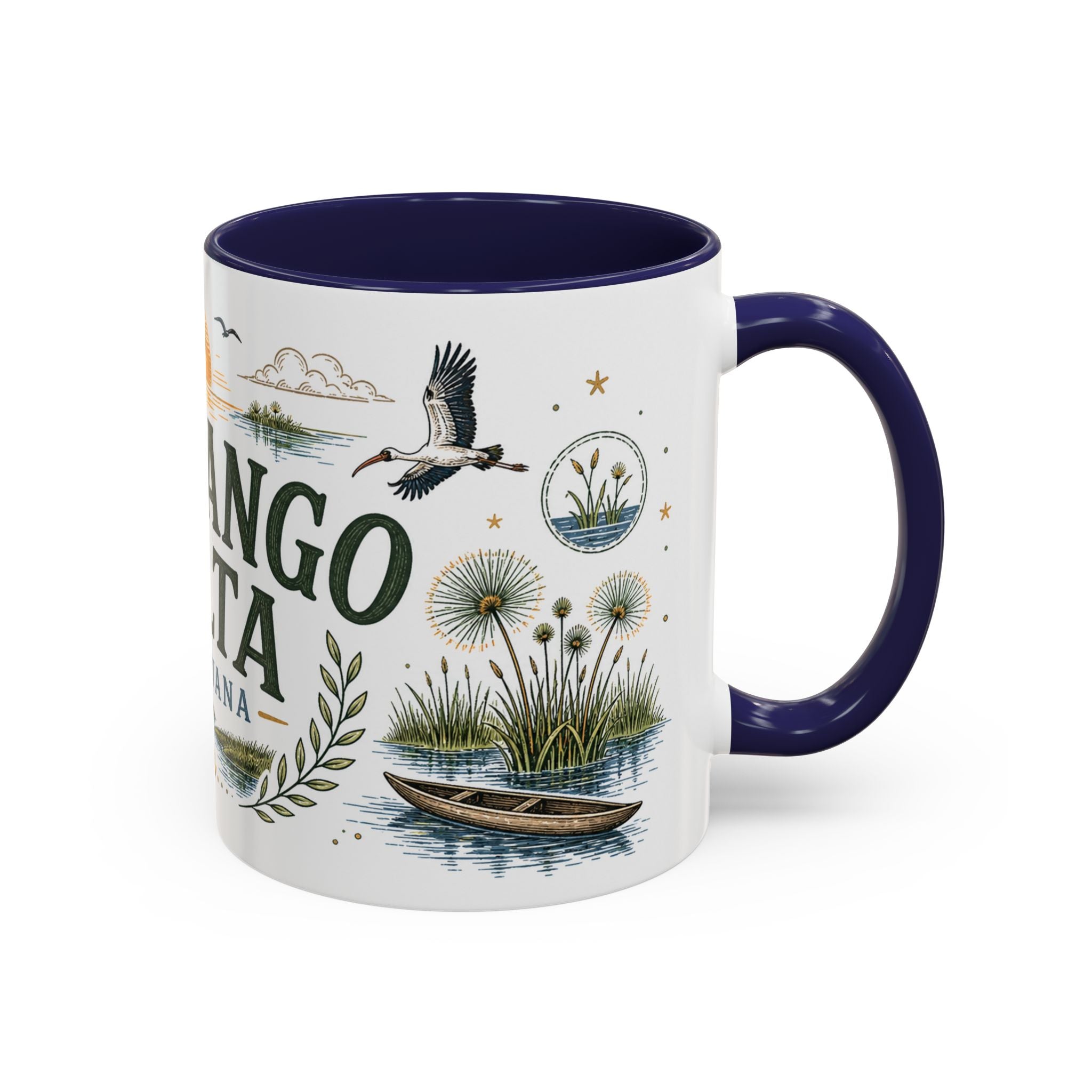 Okavango Delta Coffee Mug | Travel Destination Souvenir Gift | Accent Color Ceramic 11oz 15oz
