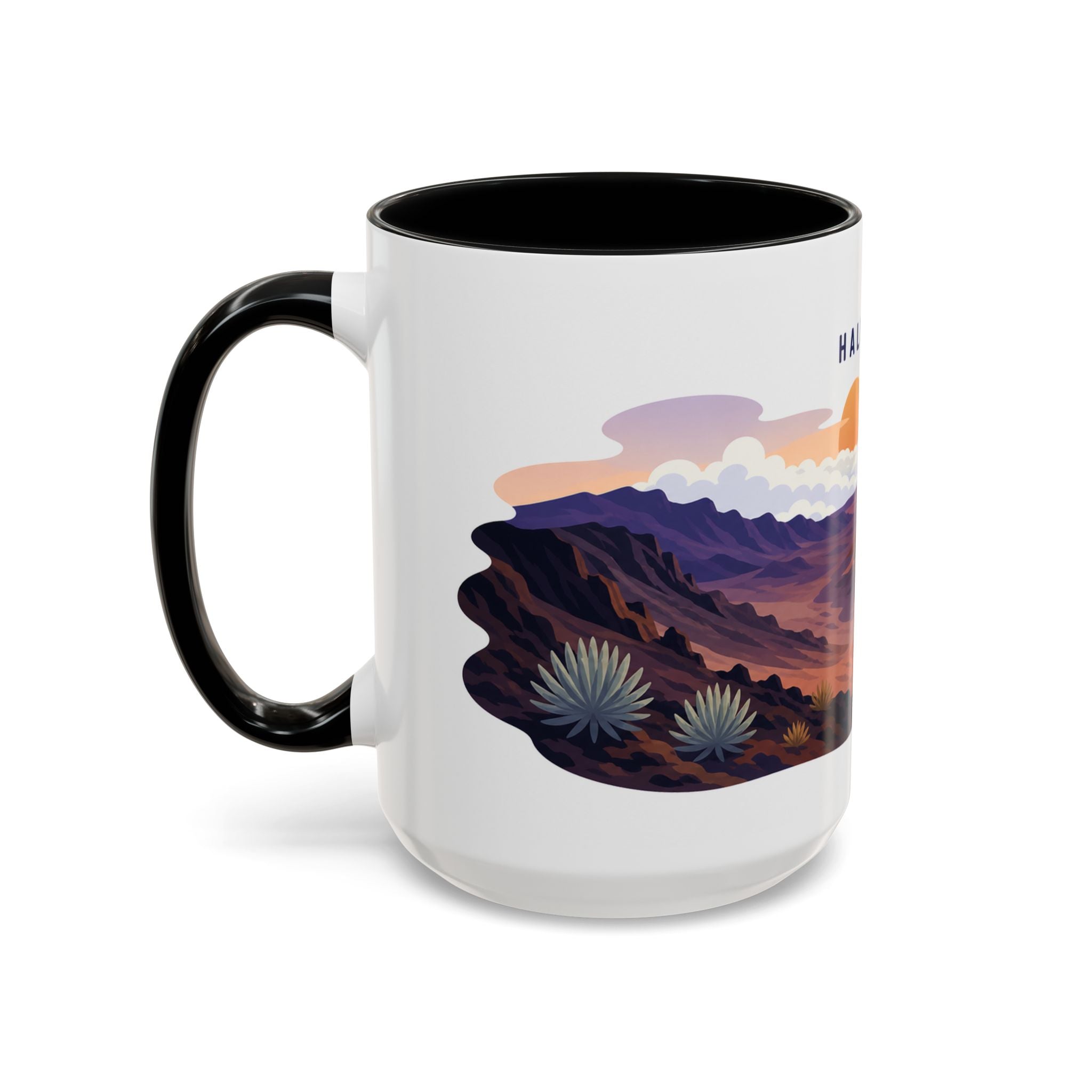Haleakala National Park Coffee Mug | Solid Color Block Park Souvenir | 11oz 15oz Accent Mug