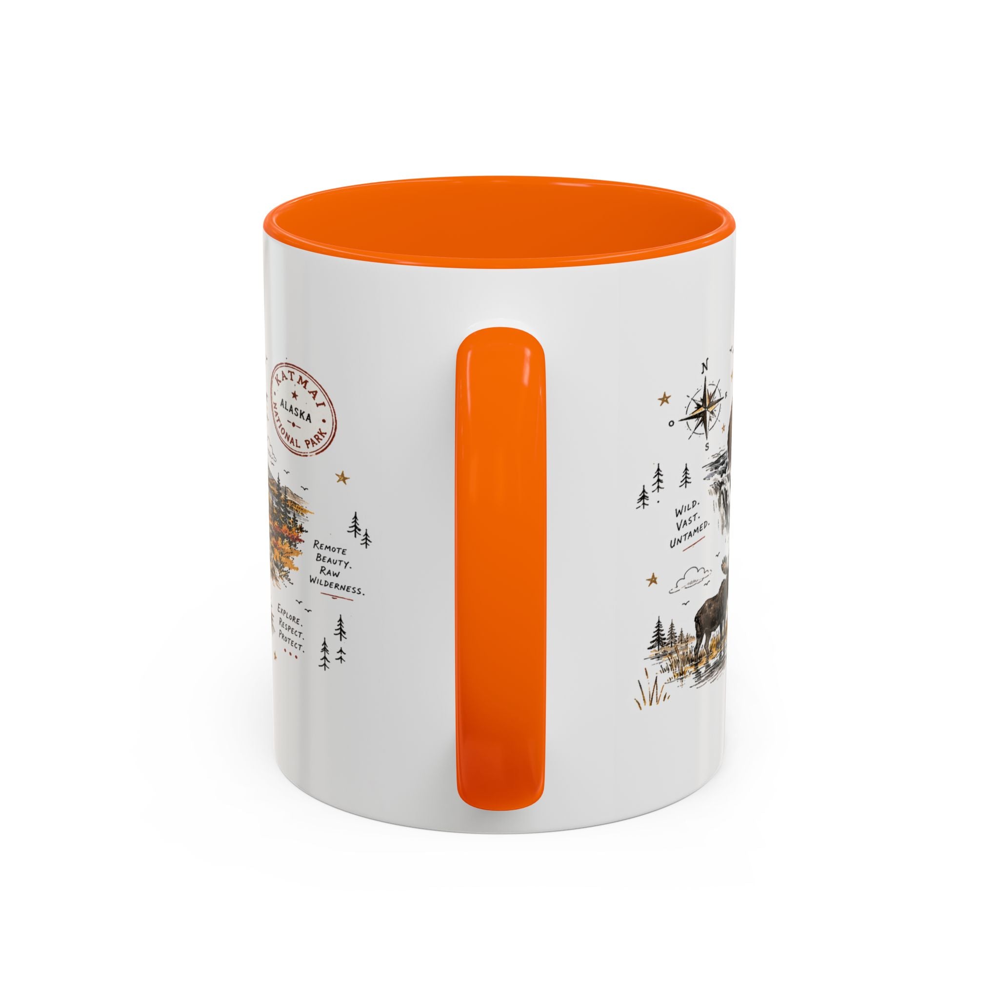 Katmai National Park Coffee Mug | Alaska Bear Watching Wildlife Gift | Accent Color Ceramic 11oz 15oz