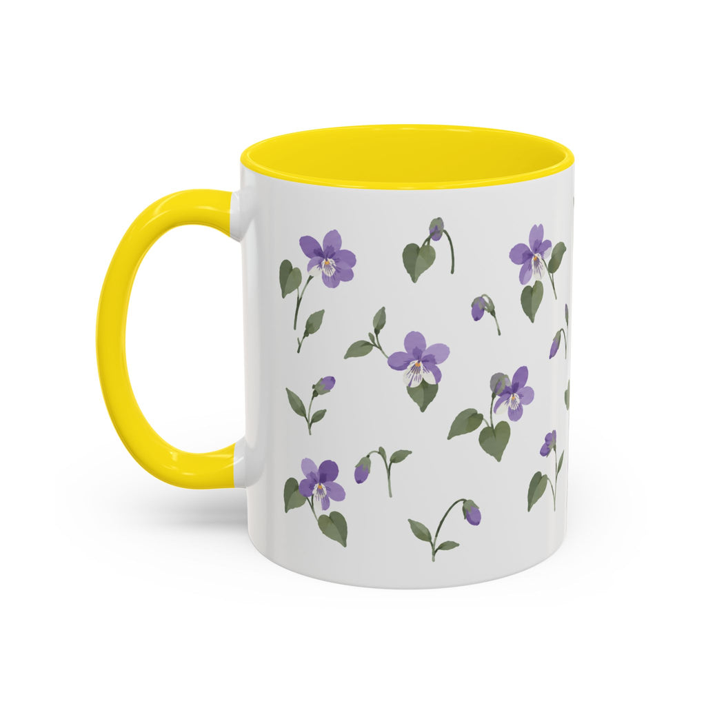 Rhode Island Violet Mug, State Flower Floral Coffee Cup, 11oz Botanical Gift