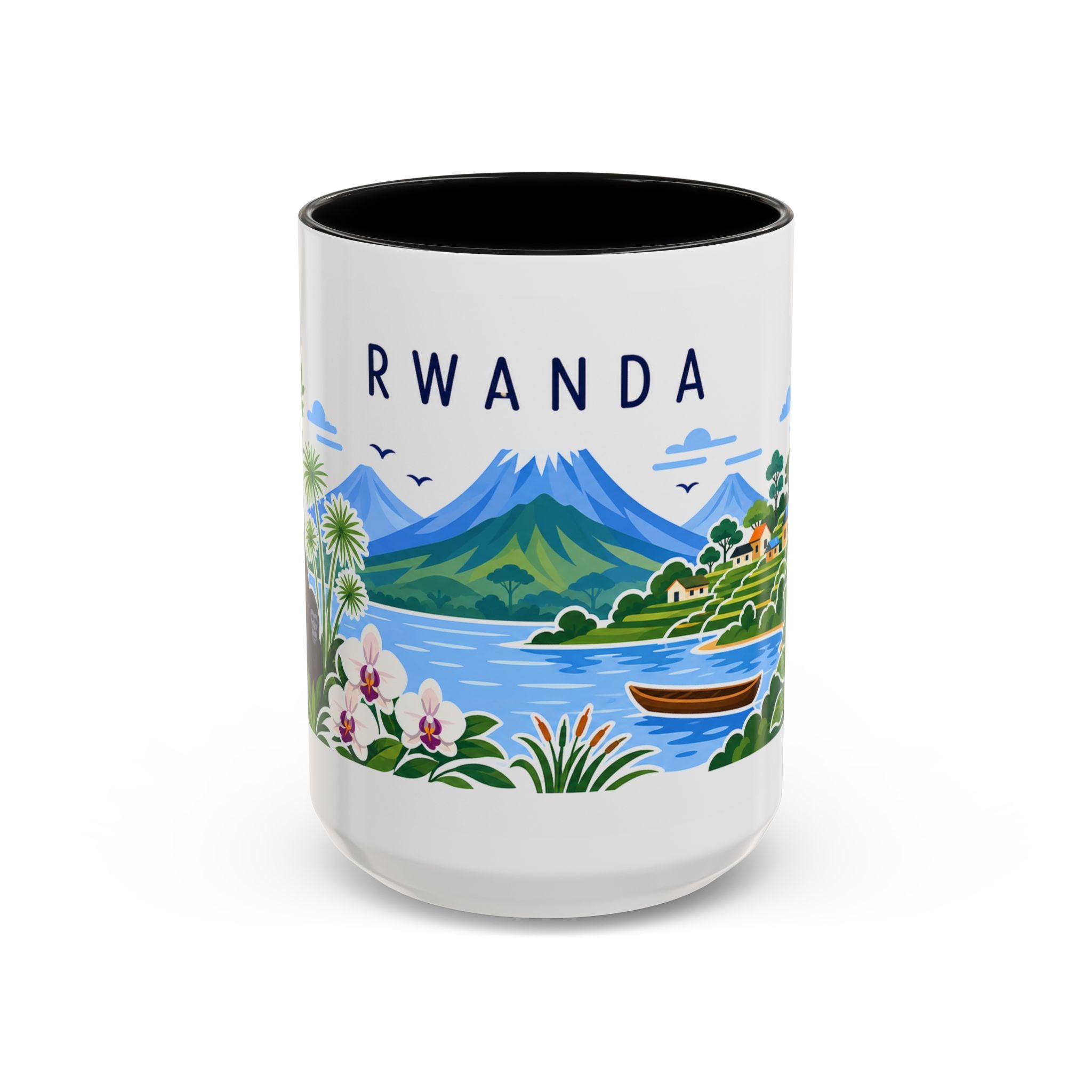 Rwanda Coffee Mug | Travel Souvenir Accent Mug | Country Gift Ceramic Cup 11oz 15oz