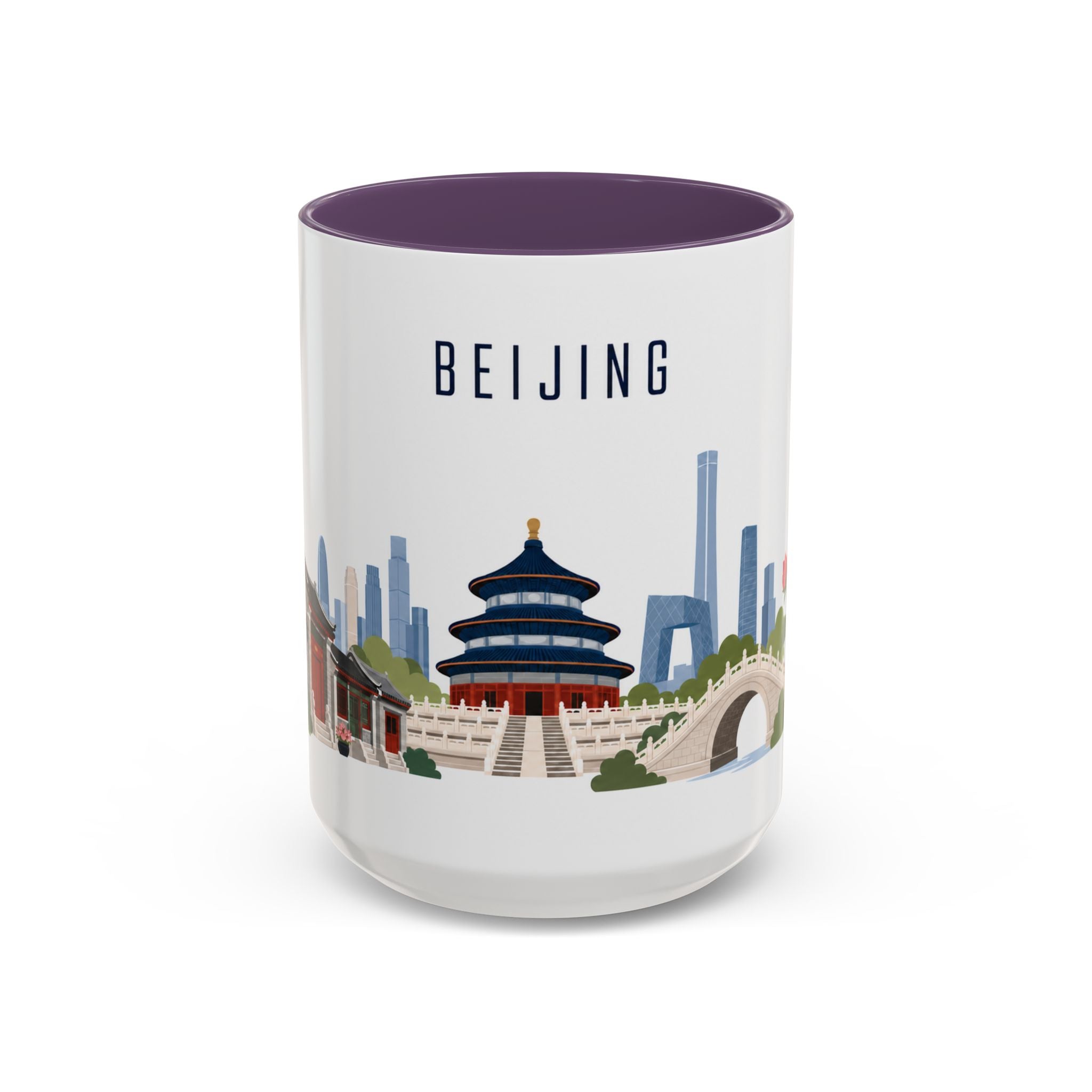 Beijing Coffee Mug | China Travel Souvenir | Porcelain Decal City Gift | 11oz 15oz Accent Mug