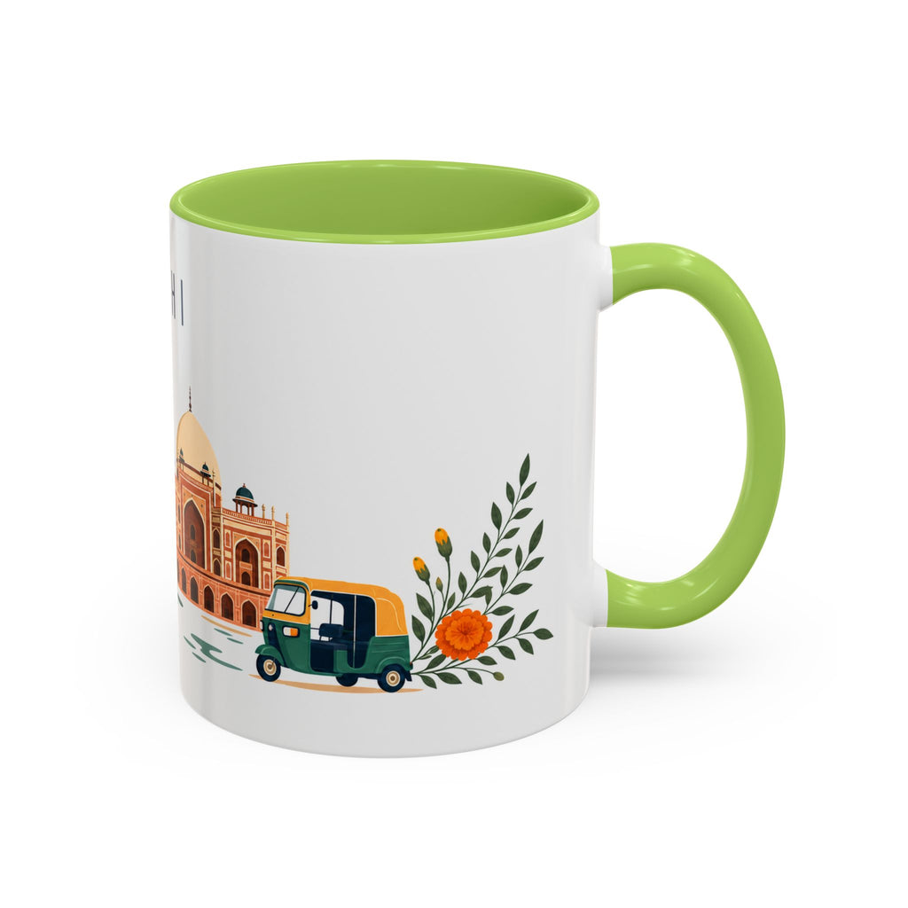 Delhi Coffee Mug | India Travel Souvenir | Porcelain Decal City Gift | 11oz 15oz Accent Mug