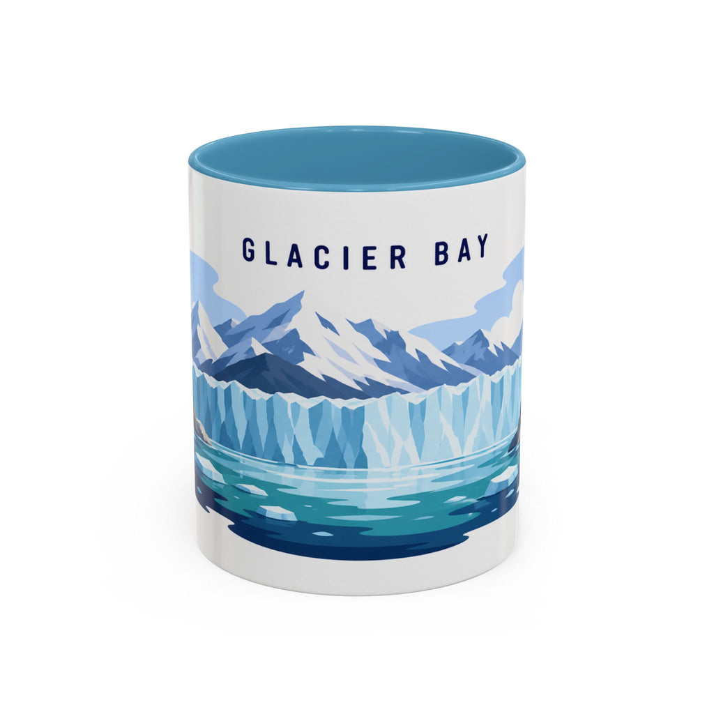 Glacier Bay National Park Coffee Mug | Solid Color Block Park Souvenir | 11oz 15oz Accent Mug