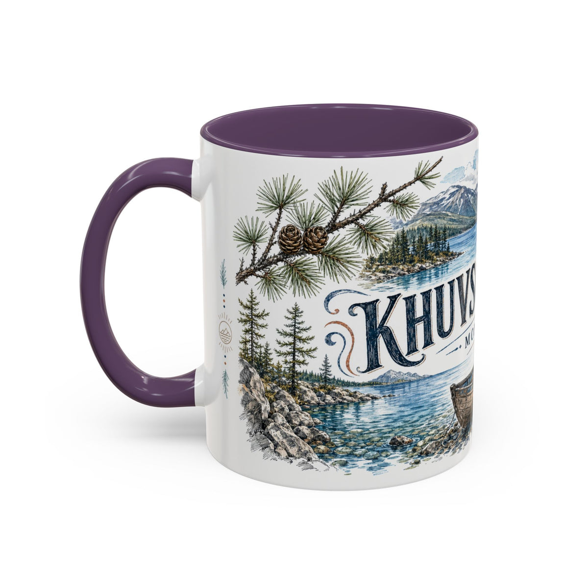 Khuvsgul Lake Mug, Mongolia Travel Souvenir, Bucket List Gift, Accent Ceramic Coffee Mug 11oz 15oz