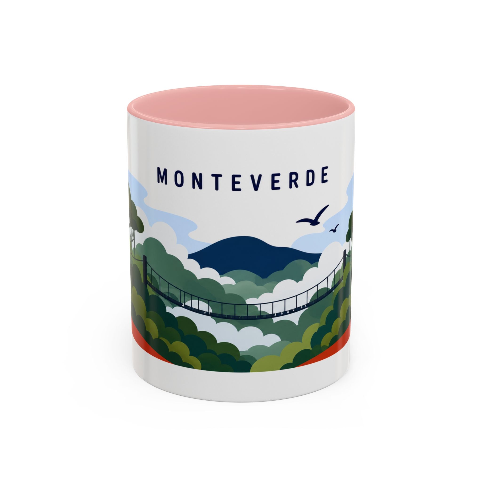 Monteverde Coffee Mug | Travel Destination Souvenir Gift | Accent Color Ceramic 11oz 15oz