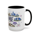 Bangalore Coffee Mug | India Souvenir Travel Gift | Accent Color Ceramic 11oz 15oz