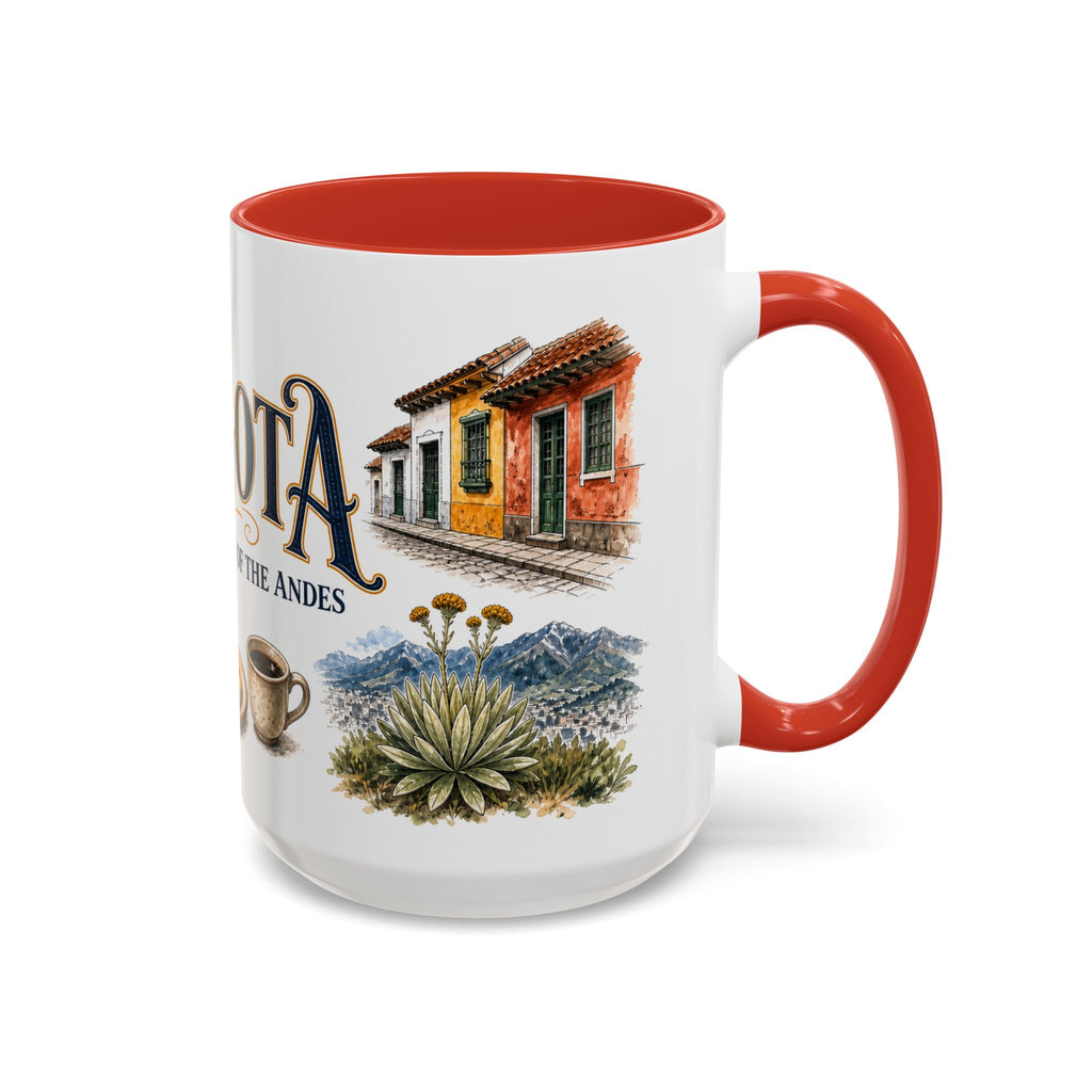 Bogota Coffee Mug | Colombia Travel Souvenir | Vintage Illustrated City Gift | 11 oz 15 oz Accent Mug