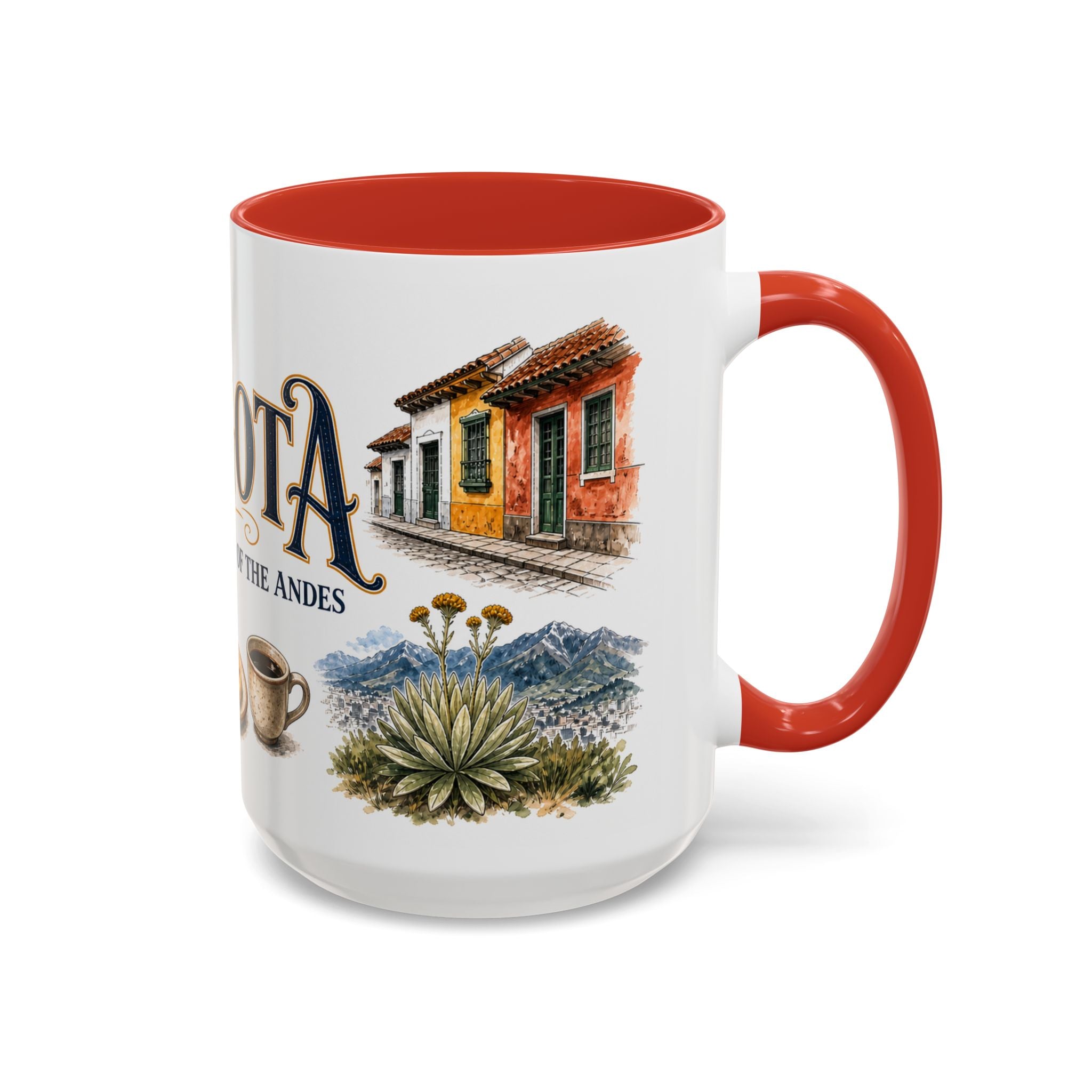 Bogota Coffee Mug | Colombia Travel Souvenir | Vintage Illustrated City Gift | 11 oz 15 oz Accent Mug