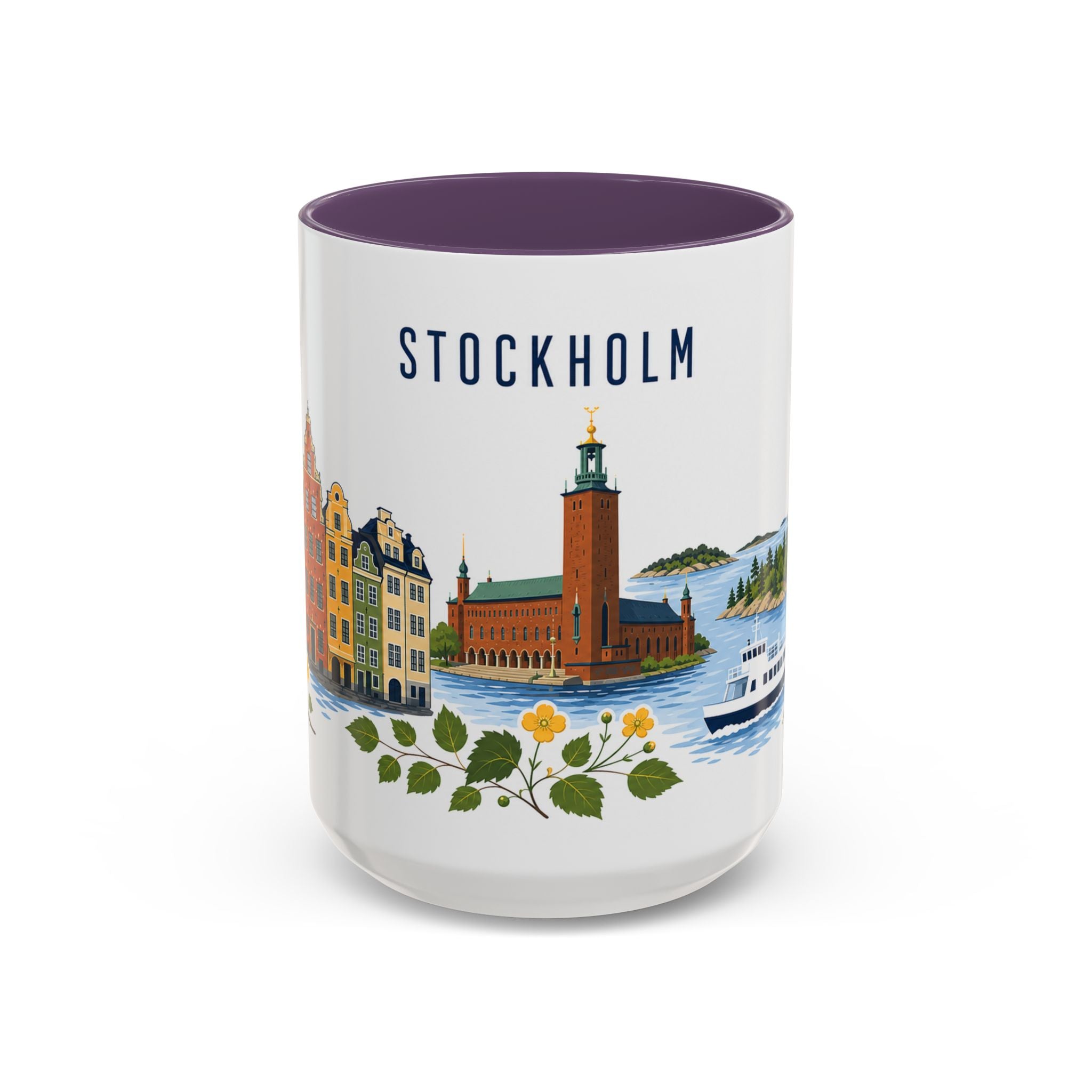 Stockholm Coffee Mug | Sweden Travel Souvenir | Porcelain Decal City Gift | 11oz 15oz Accent Mug