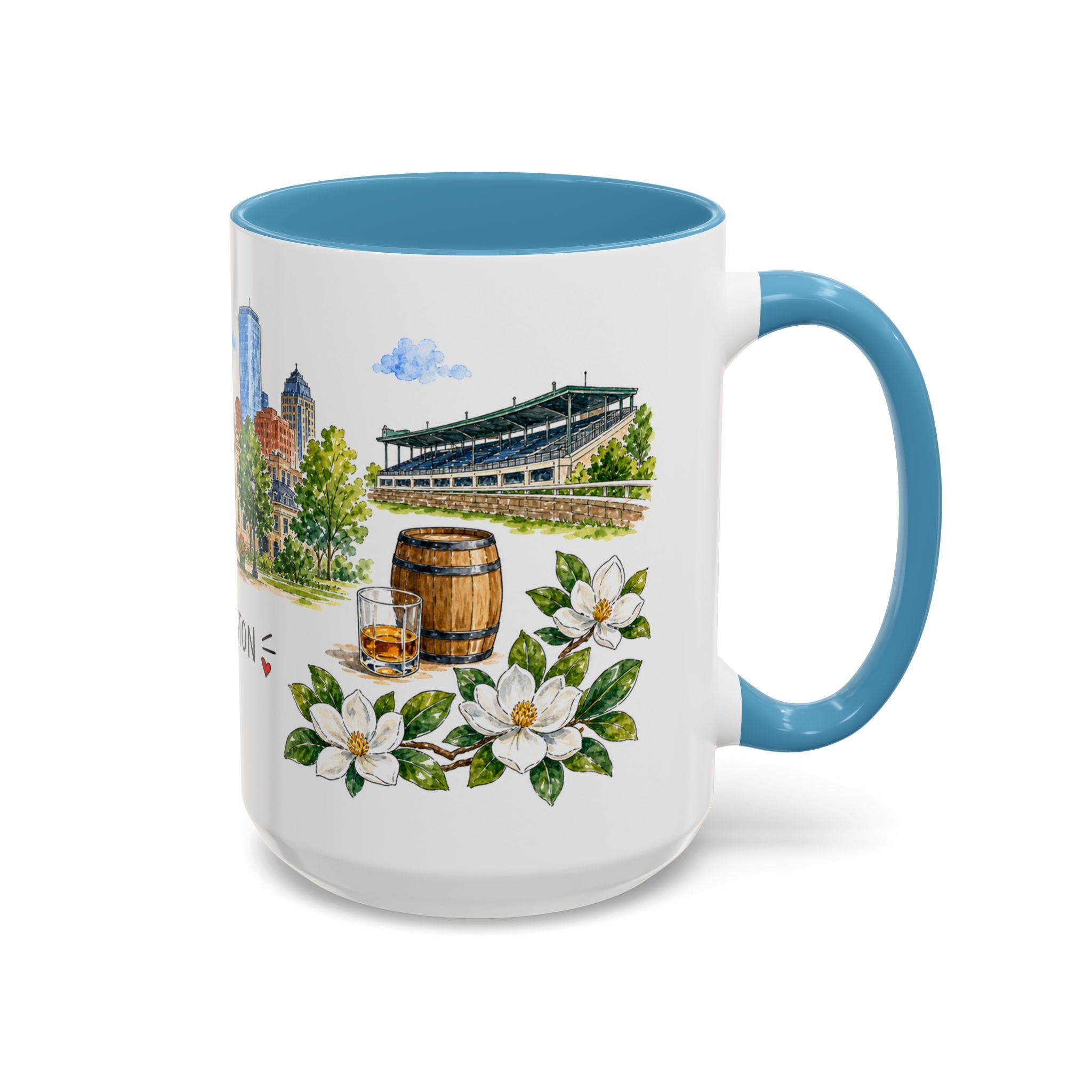 Lexington Illustrated Travel Mug | City Souvenir Accent Coffee Mug | 11oz 15oz Ceramic Cup